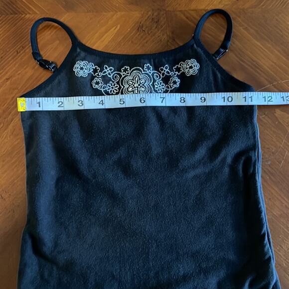 Faded Glory Girls S 6/6X Black Camisole Tank Top with Silver Embroidery Y2K - Picture 6 of 7